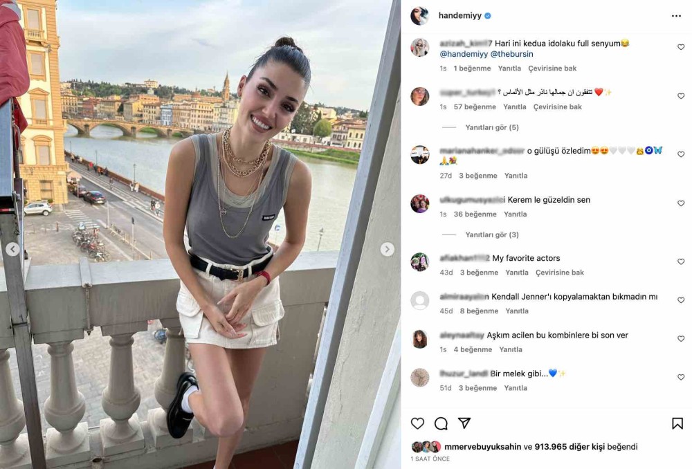 hande ercel in floransa pozlari gundem oldu kendall jenner i kopyalamaktan bikmadin mi